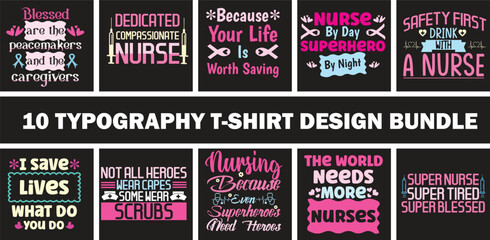 Naklejka premium Proud Nurse Professional Typography with Stethoscope and Heart Icon-t-shirt,t shirt design,typography, hoodie.