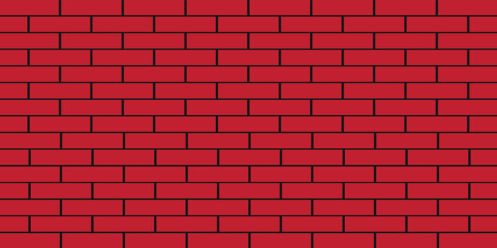 Brick pattern. Seamless vector red color brick wall background. black bricks wall vector wallpaper texture. eps 10