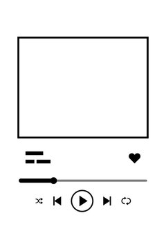 Blank music player progress bar PNG, audio playback timeline, minimal seek bar UI, mobile app music interface, streaming control, song position slider for apps, media players and digital UI design