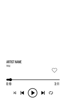 Minimal music player progress bar PNG, clean interface without album cover or media preview, audio playback timeline, UI seek bar, streaming app template, song position slider for apps and design