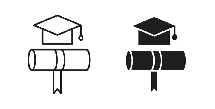 Degree icon set different line and flat style collection.