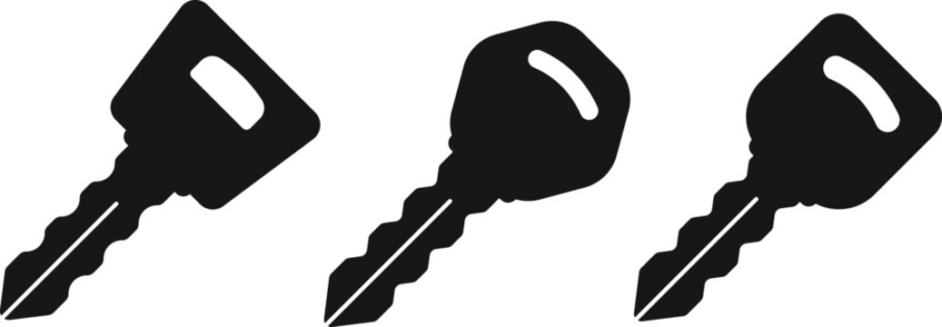 Car Key Icon Set. Keyless entry and vehicle access sign. Vehicle Remote Symbols. Central locking and vehicle protection sign. Smart car key and fob icons
