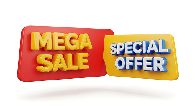 Mega Sale Special Offer Signs.