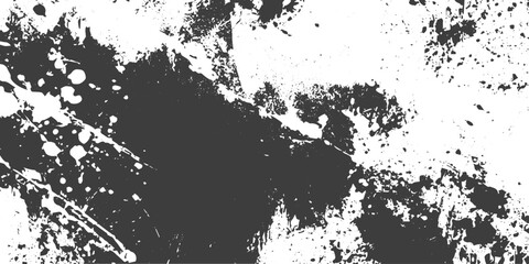 Fototapeta premium Black and White Abstract Grunge Splatter Texture Vector Background with Distressed Ink Blots