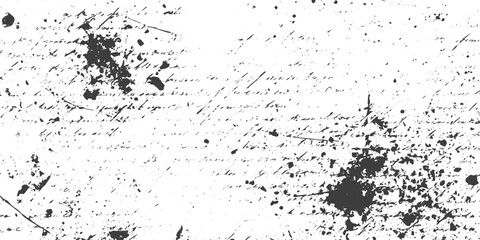 Fototapeta premium Vintage Grunge Texture with Old Handwriting Elements and Ink Splatters Monochrome Distressed Background