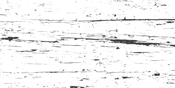 Monochrome Distressed Wood Texture Vector Background with Weathered Grain and Scratched Surface