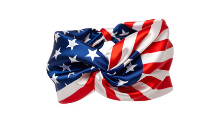 Obraz premium American flag ribbon bow isolated on transparent background patriotic symbol for celebrations
