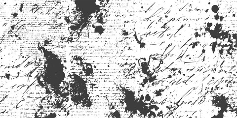 Fototapeta premium Vintage Grunge Texture Background with Handwritten Script and Ink Splatters