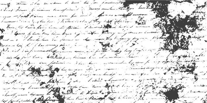 Grunge Distressed Vintage Handwriting Vector Background with Ink Splatters