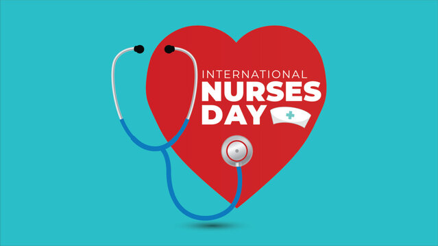 International nurses day typography concept and awareness banner poster ad promo in vector illustration.