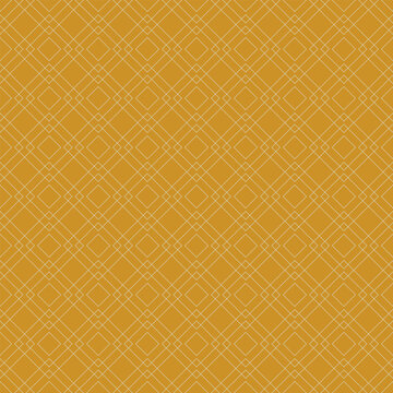 Seamless geometric pattern with line rhombus on yellow background. Vector print for fabric background, textile