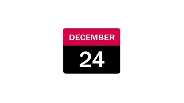 A clean, minimalist vector-style calendar icon representing December 24, typically used for Christmas Eve, winter holiday schedules, event planning, or deadline reminders in digital interface design.