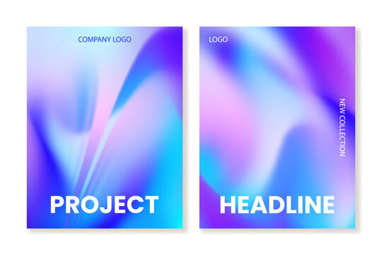 Universal cover template set with modern gradient background. Vector for web and print. Modern design for posters, magazine covers, branding and social media.