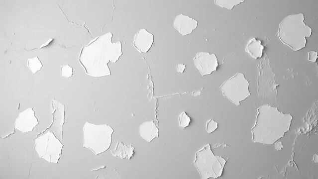 spackle. A textured grey wall with patches of white spackle in various drying stages. safety posters, maintenance manuals, designed for industrial assembly lines and welding operations.