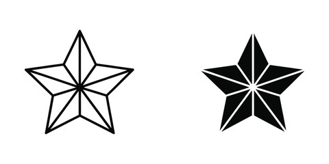 Obraz premium Comparison of a classic five-pointed star and a filled navy anchor star design