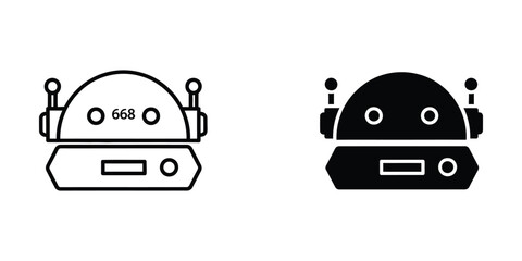 Comparison of a vintage robot and its modern black and white version illustration © MdSabu