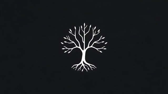 kabbalah. Minimalist geometric Tree of Life symbol in white lines on dark background. event programs, museum guides, designed for cultural heritage projects and event programs.