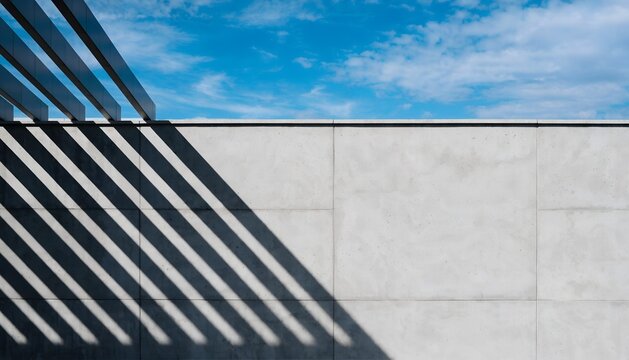 Abstract architectural shot of modern building facade with vertical steel beams and dark glass windows.