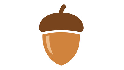 Simple Acorn Icon - Brown Nut Symbol for Autumn, Nature, and Healthy Food © Kamim