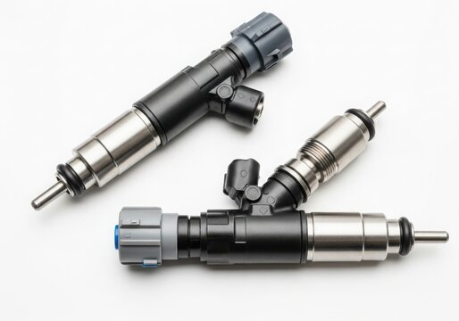 Three different types of fuel injectors displayed on a white background.