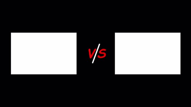VS versus  animation versus vs bars in 4K animation  VS versus bars  animation, for sports and fight competition, game animation in transparent background with alpha channel