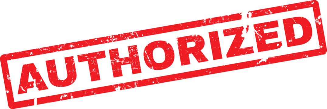 Red authorized stamp on white background for approval and verification