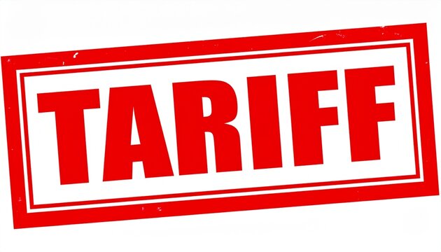 Bold Red &ldquo;TARIFF&rdquo; Stamp Graphic &ndash; Trade & Economics Seal