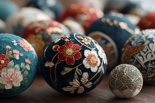Temari Sushi for Hinamatsuri Celebration on a Minimal Japanese Table