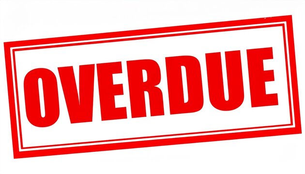 OVERDUE Stamp &ndash; Missed Deadline Symbol