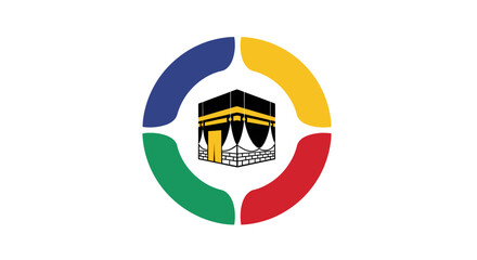 Obraz premium Kaaba Islamic Holy Architecture Symbol.