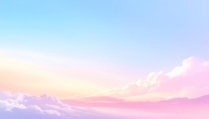 Obraz premium Sunset landscape with clouds and mountains in pastel colors