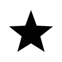 Fototapeta premium A classic five-pointed star shape in black against a white background