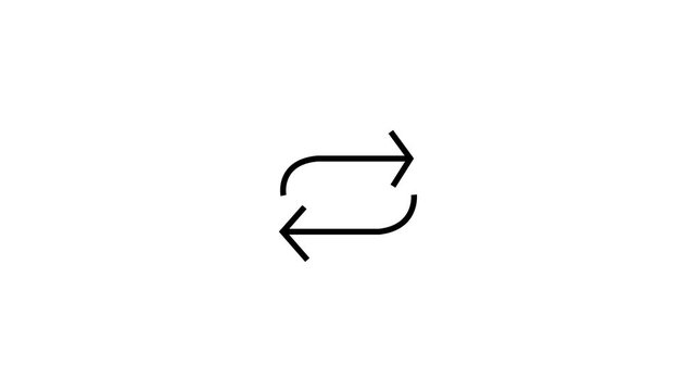 Minimalist Repeat and Sync Line Icon, Circular Double Arrows Symbol for UI and Web Design.