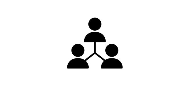 Minimalist Organization Chart Hierarchy Icon Representing Teamwork and Leadership Structure.