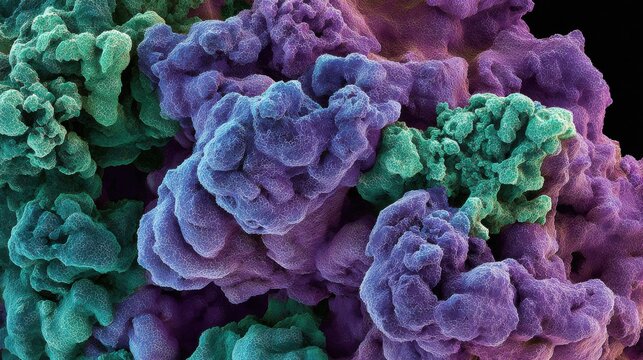 Vibrant Complex Fungal Spore Structures Under Microscopy