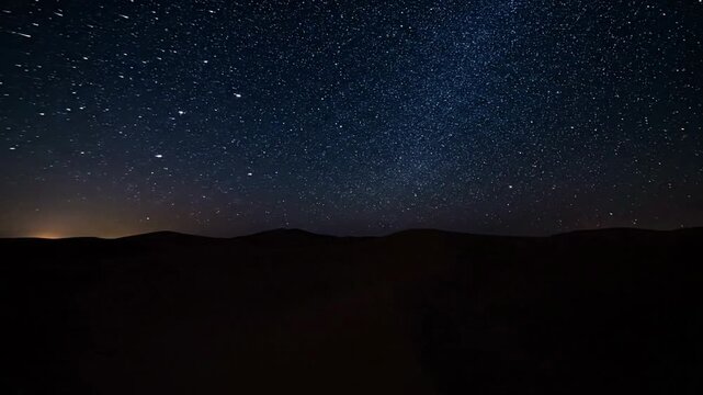 A serene desert night sky filled with a multitude of stars.