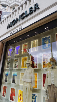 Cannes, France - March 10, 2026: Moncler store sign in Cannes, France