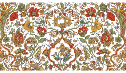 Mughal floral pattern vector seamless ornamental Islamic design © SobujChandra