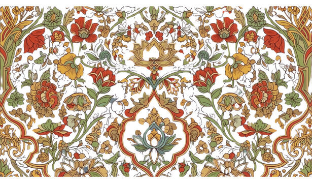 Mughal floral pattern vector seamless ornamental Islamic design