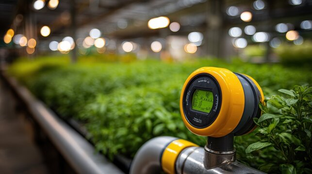 Precision Water Flow Meter Monitoring System in Industrial Greenery