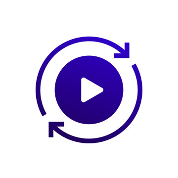 auto play icon on white