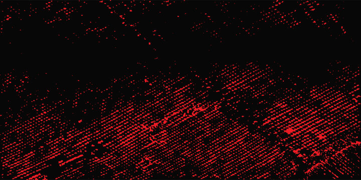 Abstract Red Dotted Pattern on Black Background, Distressed Halftone Texture Vector Illustration.10eps.