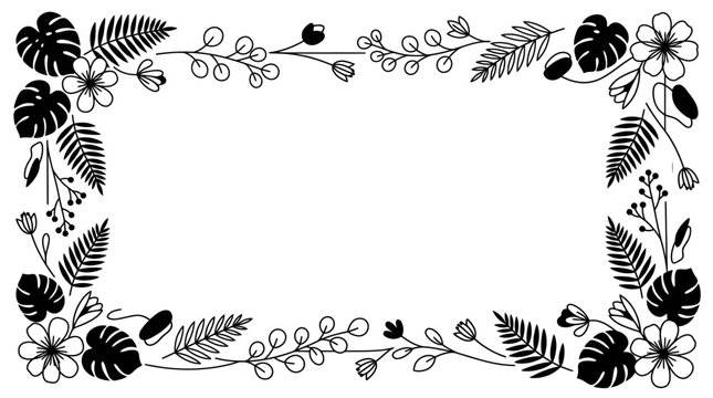black floral border frame