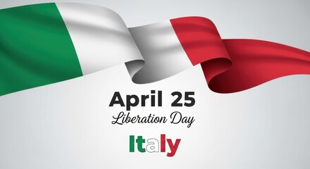 Italian flag on Liberation Day, April 25, Italy