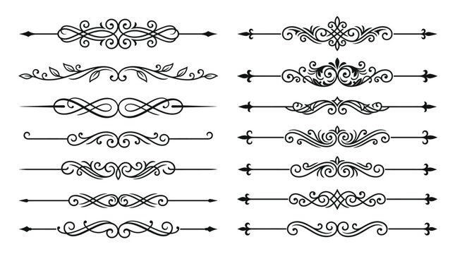 Vintage Decorative Flourishes and Ornate Dividers Collection