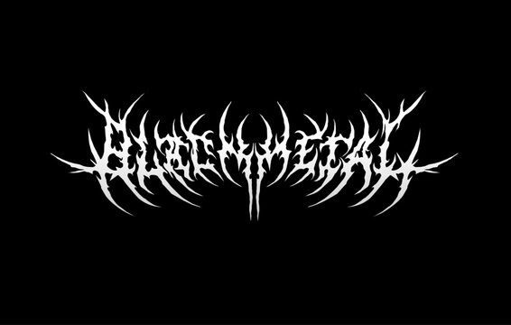 Black Metal typography vector in a striking and stiff touch dark metal style lettering. for t-shirt print apparel, sticker, poster, logo and mor