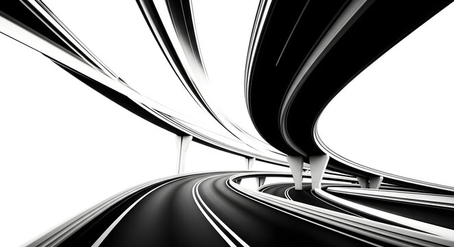 Vector illustration of a black road in motion blur featuring a car with speed light patterns and rainbow color design art