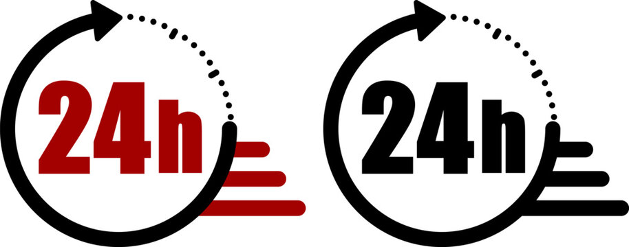 24時間配送・迅速対応アイコン（24h Express Delivery Icon）
