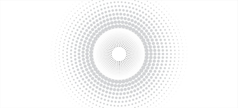 Circle dot frame. Circular border with halftone effect. Modern faded ring. Rounded semitone shape. Ballpoint boarding house. Dotted geometric pattern. Elements of small dots graphics eps 10
