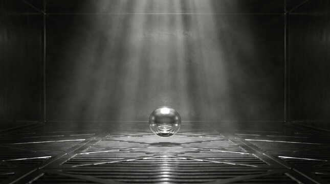 Suspended Mercury Droplet in Zero Gravity Chamber